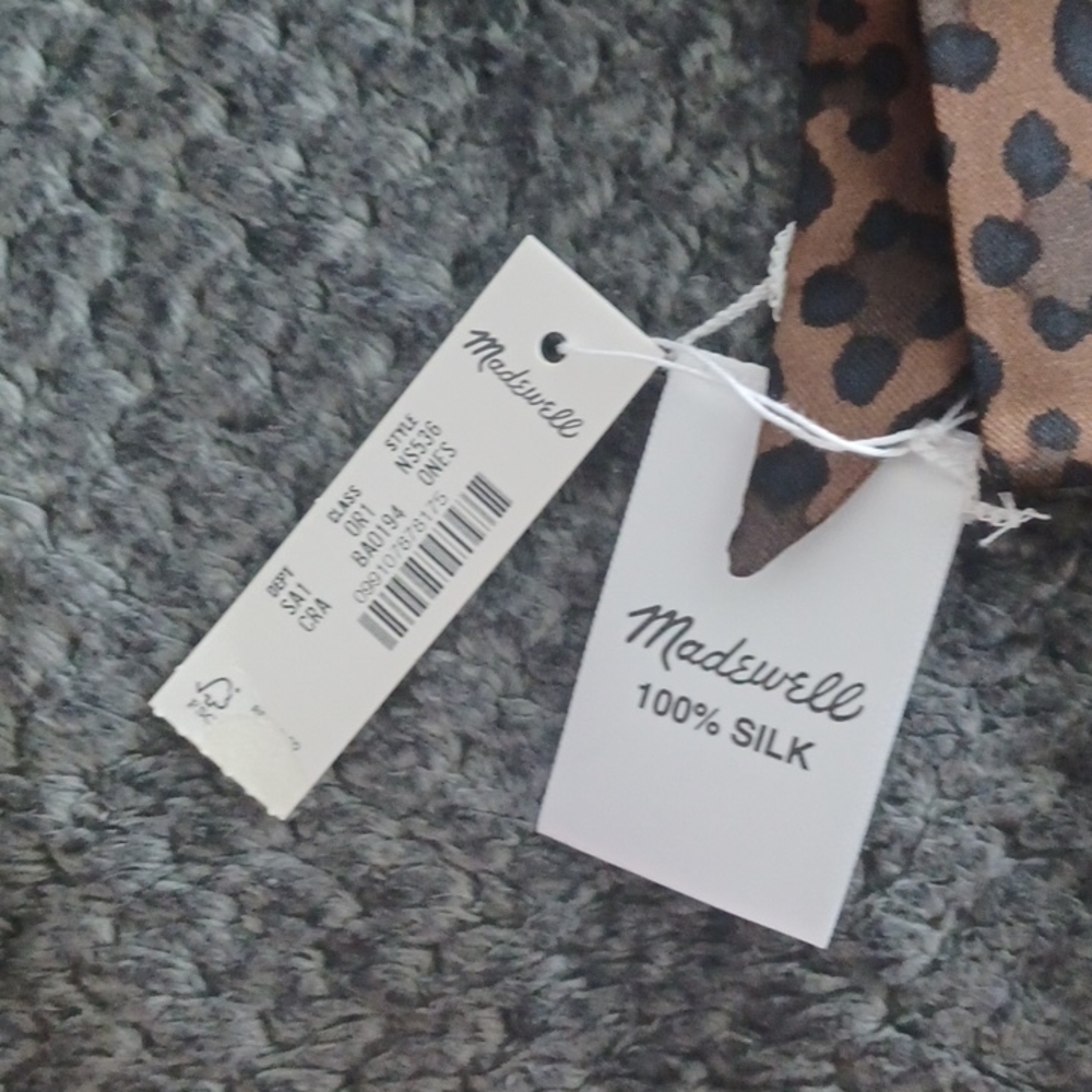 New Madewell Silk Twill Tie Chocolate Raisin - Picture 4 of 4